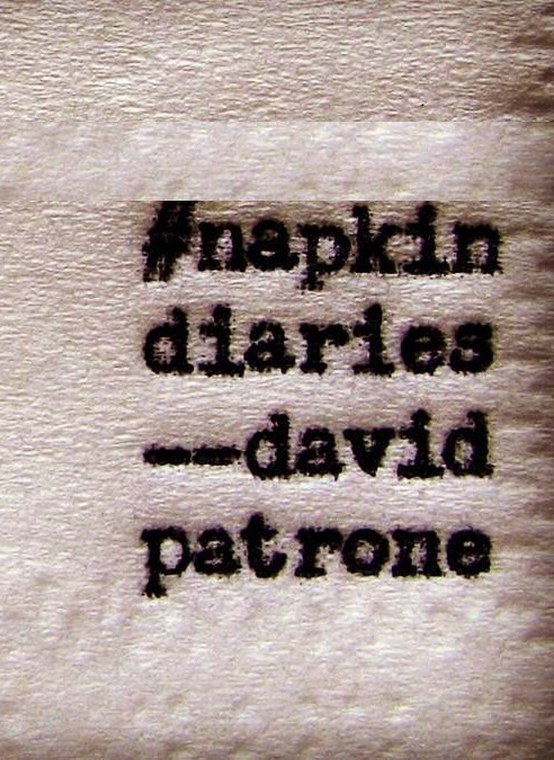 Napkin Diaries — typewriter text on a cocktail napkin